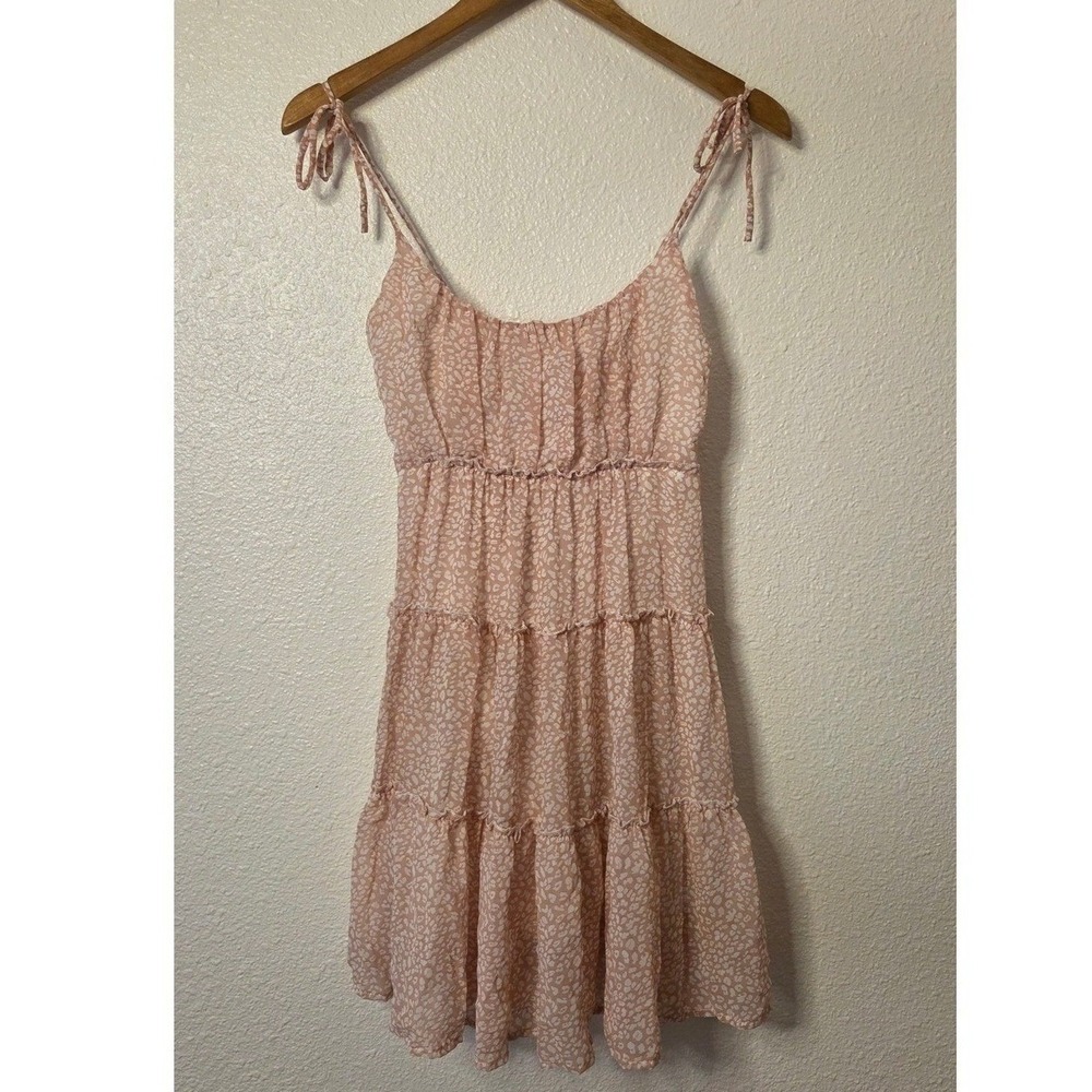NWT 2bella Ballet Pink Tiered‎ Mini Dress Cottagecore Summer Garden Party Small